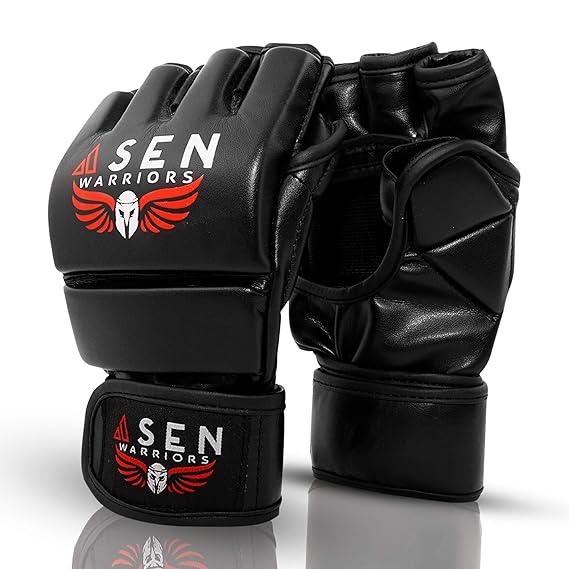 Asen Warriors MMA Handschuhe UFC Kampfsport für Boxen Boxsack Training Sparring Kickboxen Grappling Jiu Jitsu mit Hand-Bandag