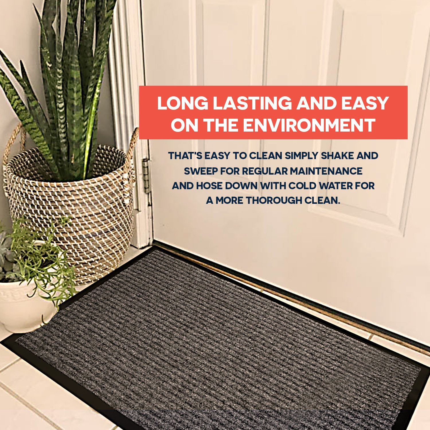 2Pack Indoor Outdoor Floor Mats for Entryway, 17" x 29.5" Outdoor