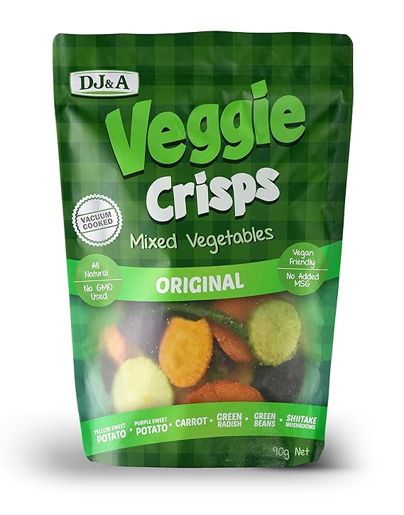 DJ&A VEGGIE CRISPS 90G 4PACK BOX Health & Personal Care