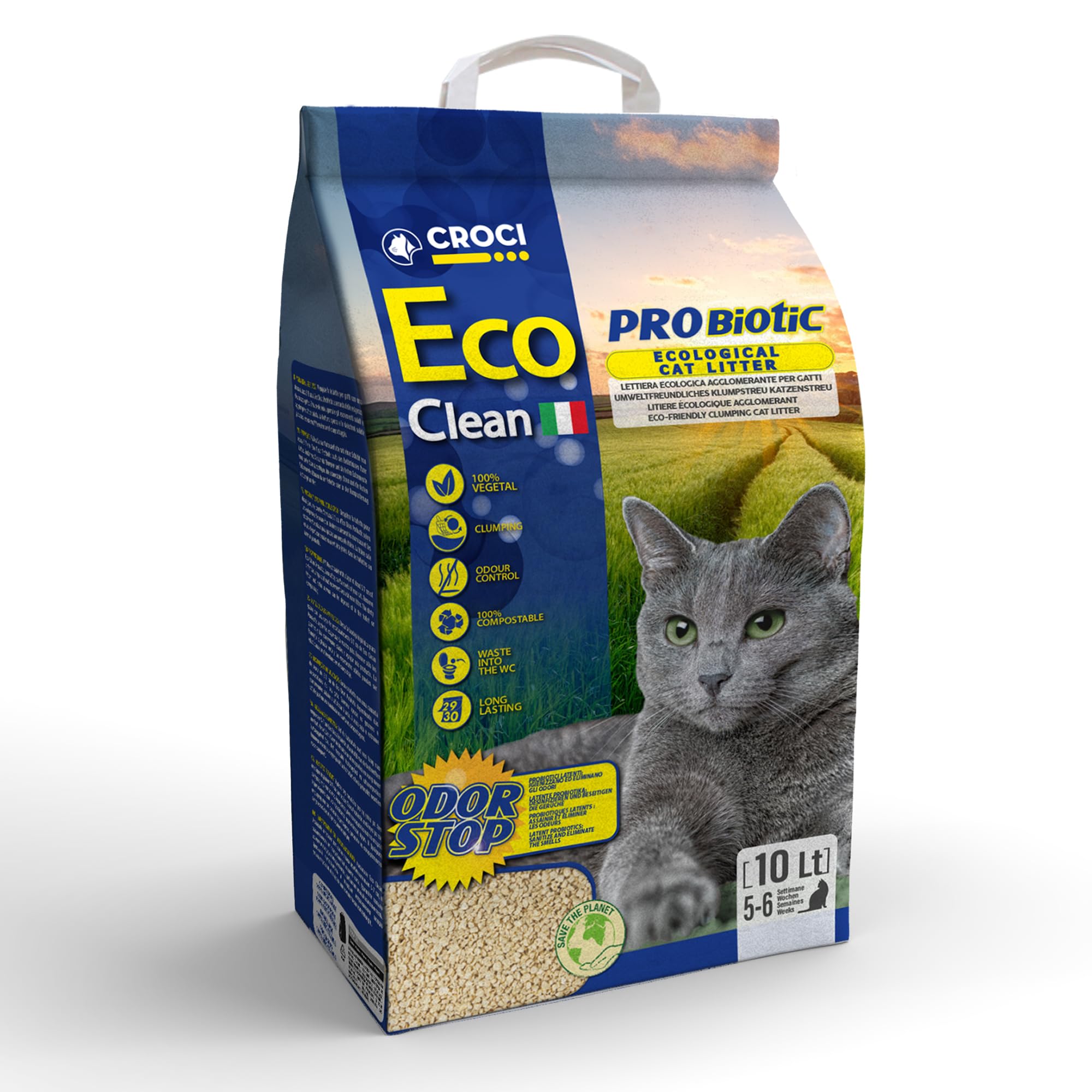 Croci Cat Litter Eco Clean Probiotic, 3.8 kg