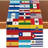 National 22 Spanish Speaking Countries Flags Table Runner Latin American Hispanic Heritage Month Decorations and Supplies for Home Classroom School -13×72''