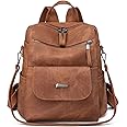 WYFJNX PU Leather Backpack Purse for Women Fashion Multipurpose Design Handbag Ladies Shoulder Bags Travel Backpack Brown