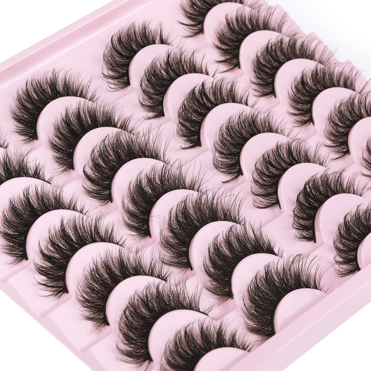 Photo 1 of False Eyelashes Natural Look Faux Mink Lashes 12mm Short Wispy Lashes 5D Volume Strip Eye Lashes Pack by Kiromiro