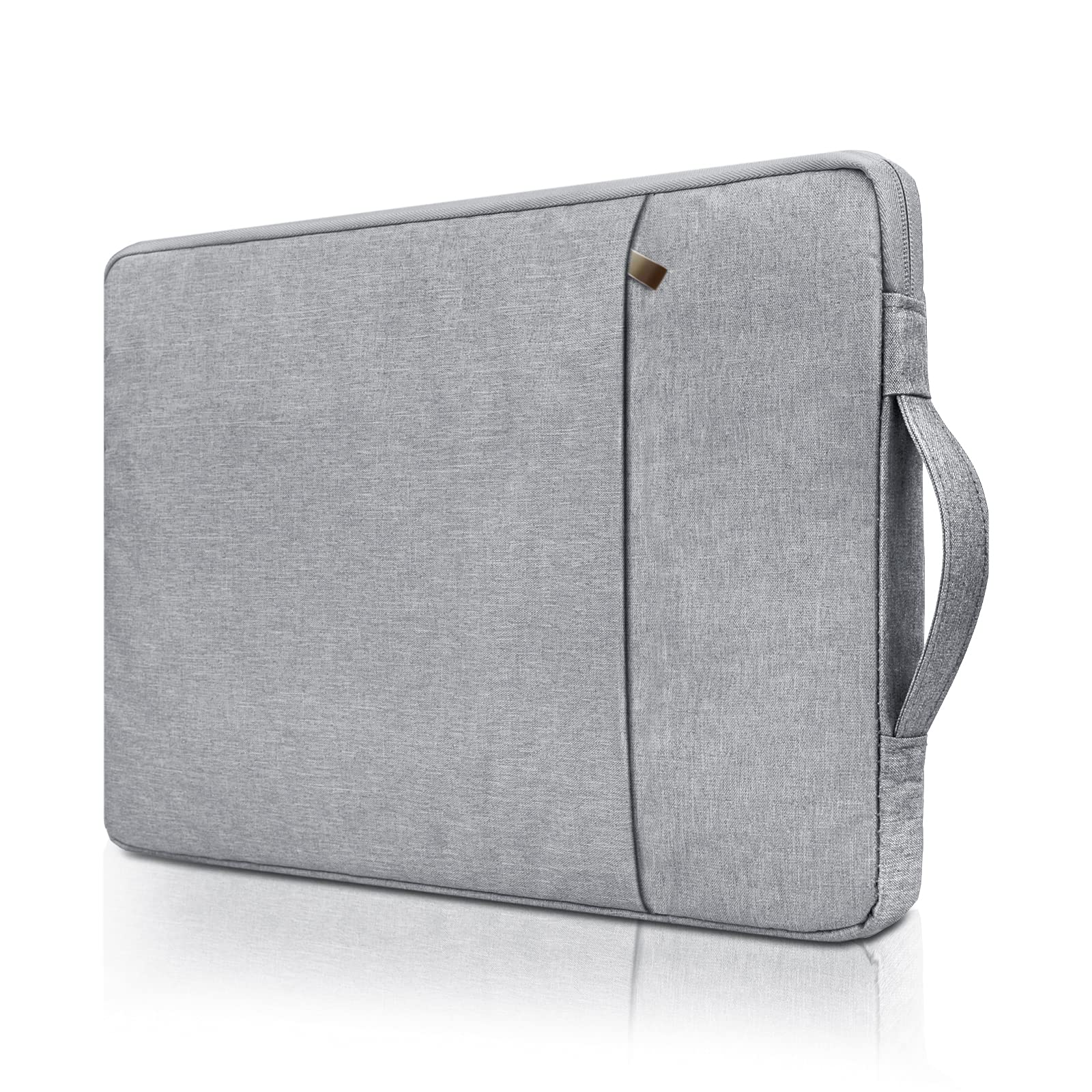 RAINYEAR 15 Inch Laptop Sleeve Case Specially Compatible with 15.4 MacBook Pro, Surface 3/4 15", New XPS 15 Touch,Handbag with Handle Strap Front Pocket Padded Cover Computer Carrying Bag,Grey