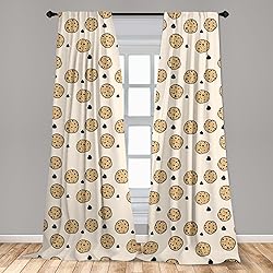 Lunarable Cookie Curtains, Repetitive Pattern with