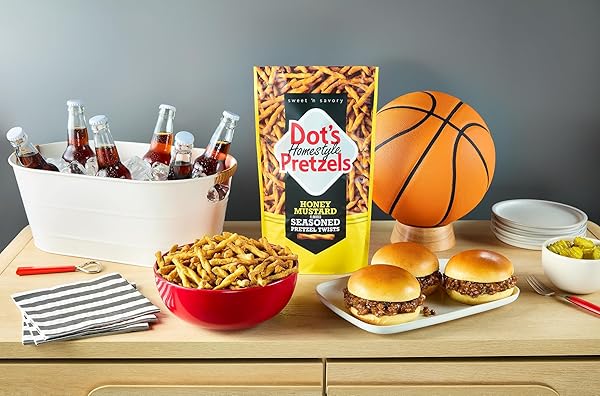 DOT’S PRETZELS HONEY MUSTARD SEASONED PRETZEL TWISTS, HEALTHY KIDS SNACKS, 16OZ GROCERY SIZED BAG