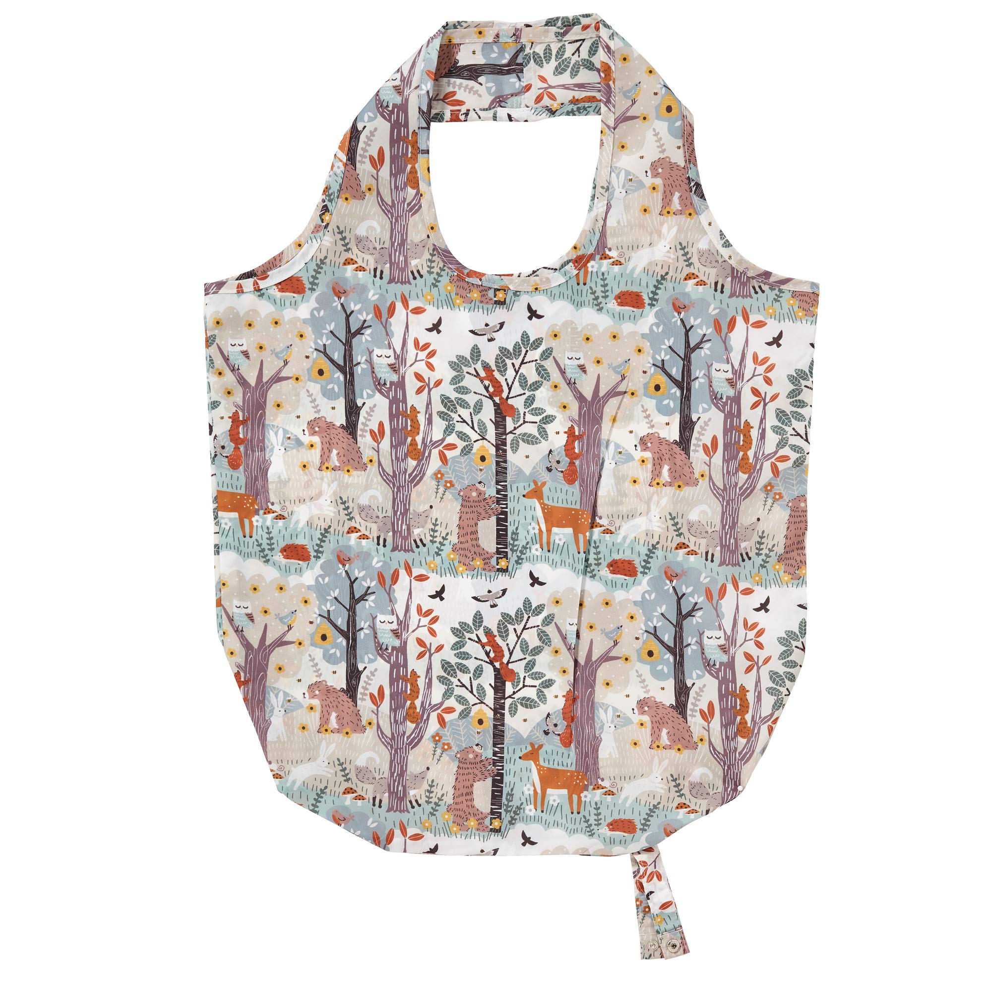 Ulster Weavers - Forest Animals Foldable Shopping Bag (42 x 46cm) - Woodland Shopping Bag - Woodland Grocery Bag with Bear, Fox & Deer - Woodland Animals Reuseable Shopping Bag - Bear Bag/Deer Bag