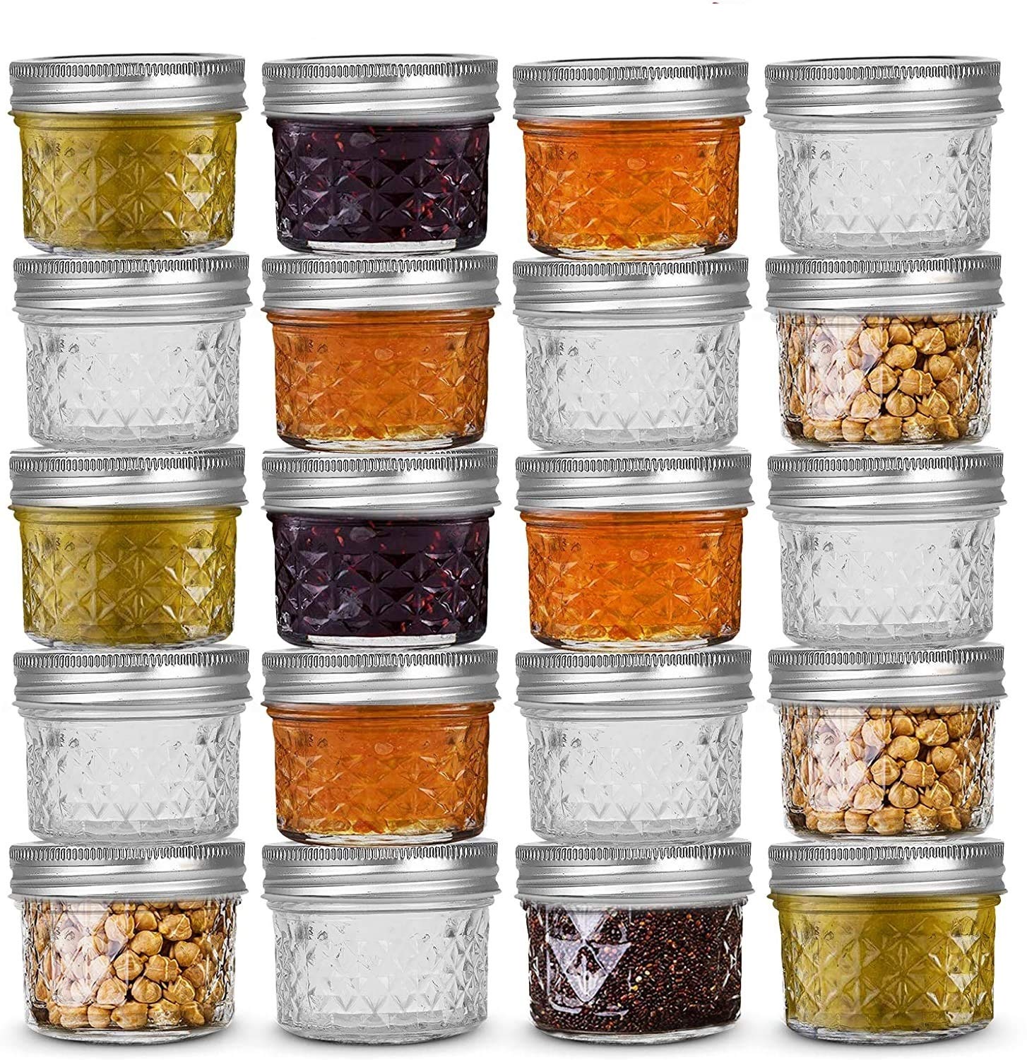 Ash & Roh® Mason Jar BPAFree Mini Canning Jars with Regular Lids and