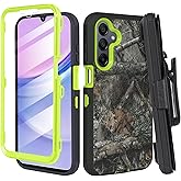 Thousandgear Compatible for Samsung Galaxy A16 5G Phone Case, Built in Screen Protector, Belt Clip Holster Heavy Duty Defender Case Dustproof Shockproof Protection (Camo Green)