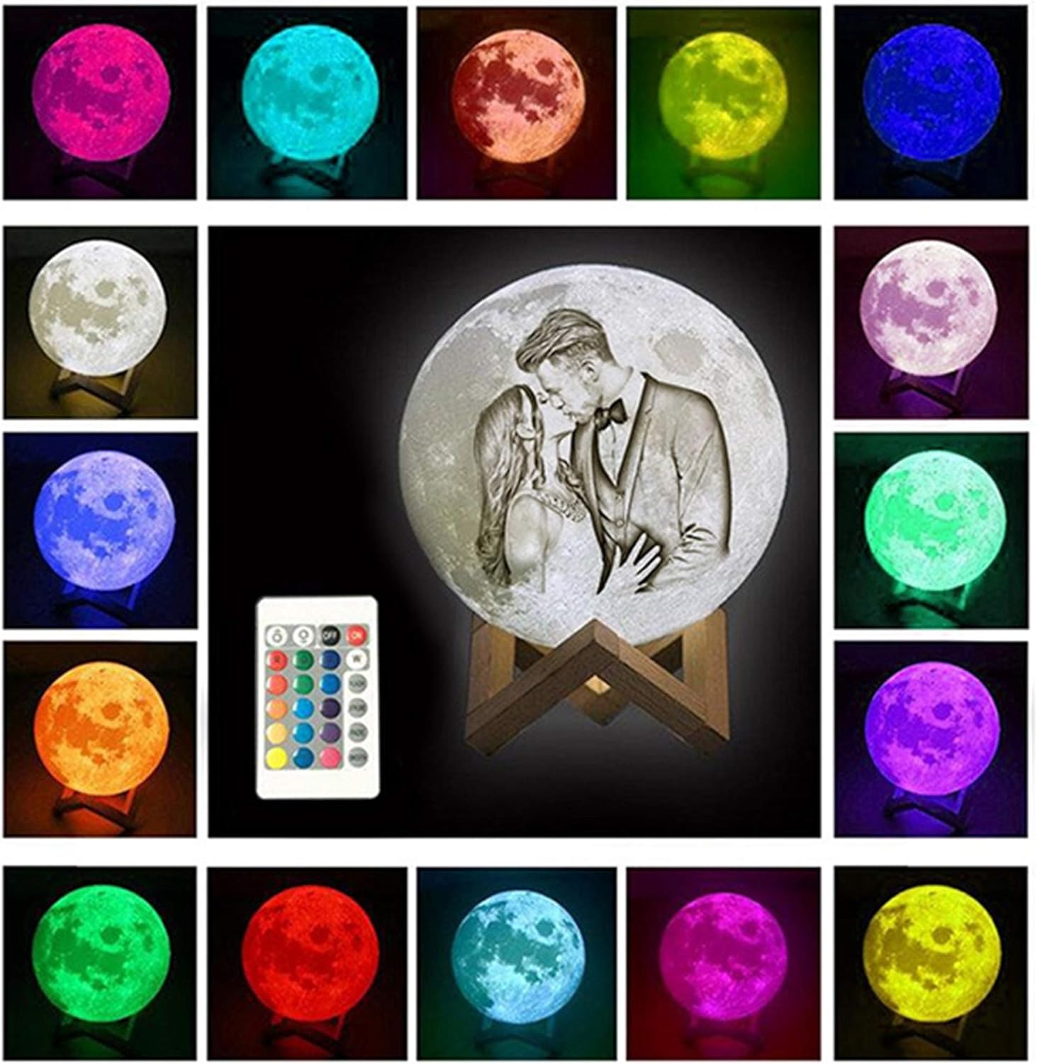 16 colores foto personalizada luz