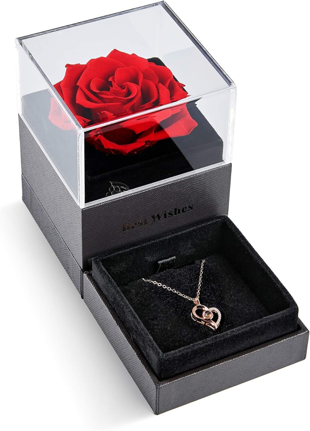 Amazon Com Wildlove Mothers Day Preserved Real Rose With 100 Languages Necklace Mom Gifts Valentine S Day Anniversary Birthday Gifts For Her Mom Wife Girlfriend Women A Red Kitchen Dining
