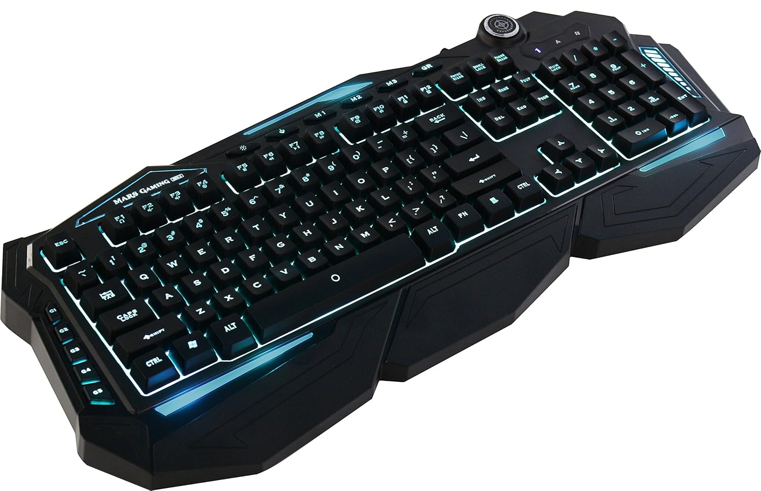 Mars Gaming MK3 - Teclado gaming para PC (20 teclas multimedia, pulsación optimizada, capacidad anti-ghosting, refresco ultra-rápida, retroiluminado 3 colores,...