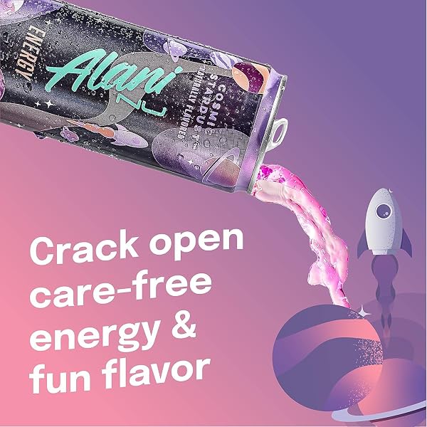 ALANI NU COSMIC STARDUST SUGAR FREE, LOW CALORIE ENERGY DRINKS | 200MG CAFFEINE | PRE WORKOUT PERFORMANCE WITH ANTIOXIDANTS | BIOTIN B VITAMINS | ZERO SUGAR | 15 CALORIES OR LESS | 12 FL OZ CANS (24 PACK)