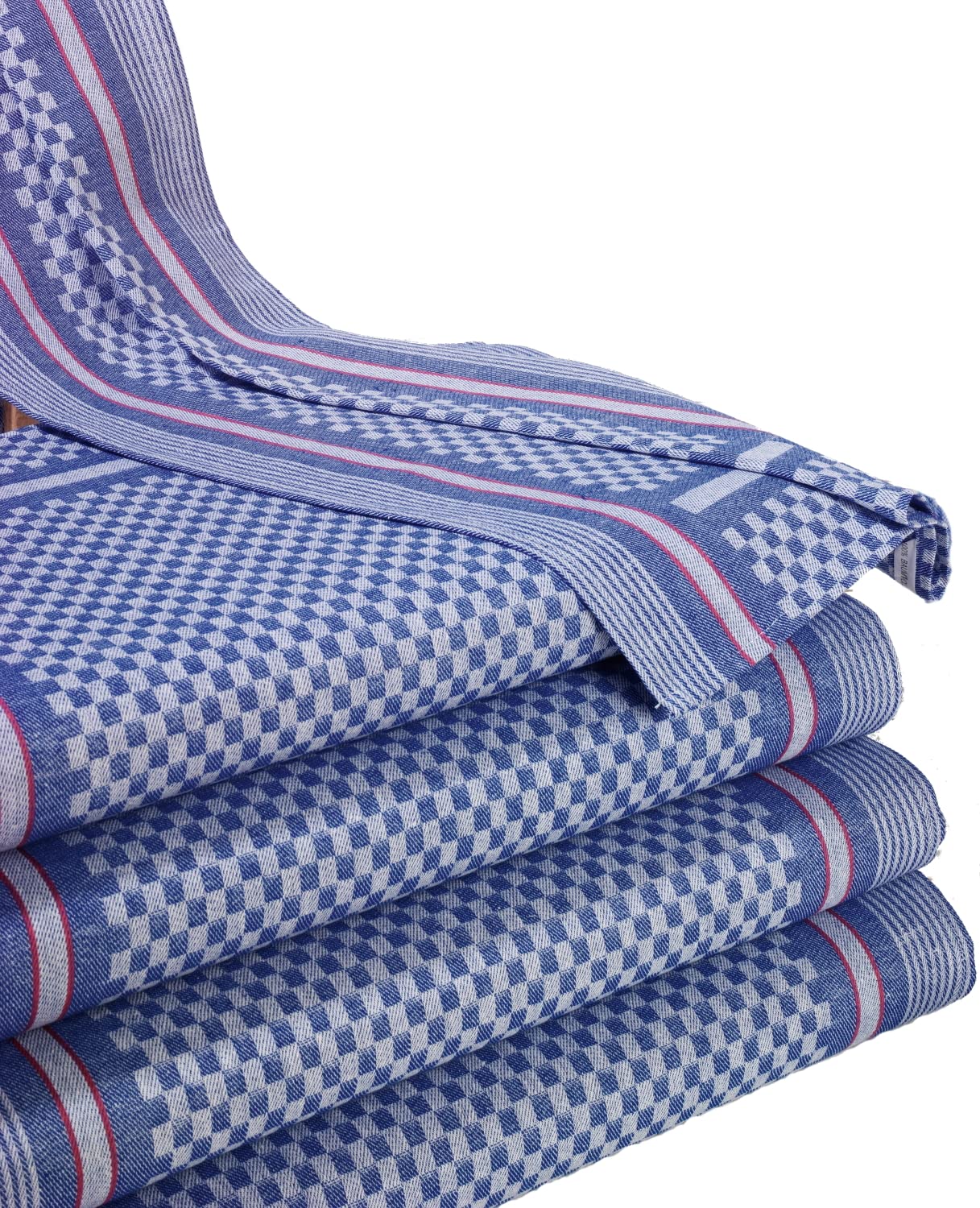 Pine Towels Set – Pit Towel Tea Towel 50 x 100 cm with Hanger – Yarn-Dyed Pit Towel Blue/White Checked (10, Cotton)