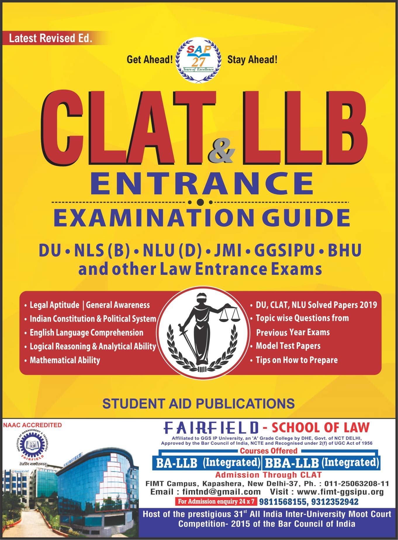 CLAT & LL.B. Entrance Examination Guide Latest Useful for DU ,GGSIPU,BHU,NLU(D),NLU(B)& All other Exams