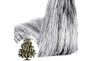 MTLEE 3000 Strands Christmas Tree Decorations Tinsel Garland Iridescent Tinsel Foil Fringe Icicles for Christmas Home Hair Decor Holiday Birthday Graduation Supplies (Silver)