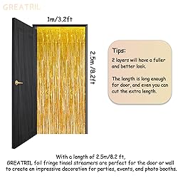 Gold Fringe Curtain Tinsel Backdrop - GREATRIL Foil