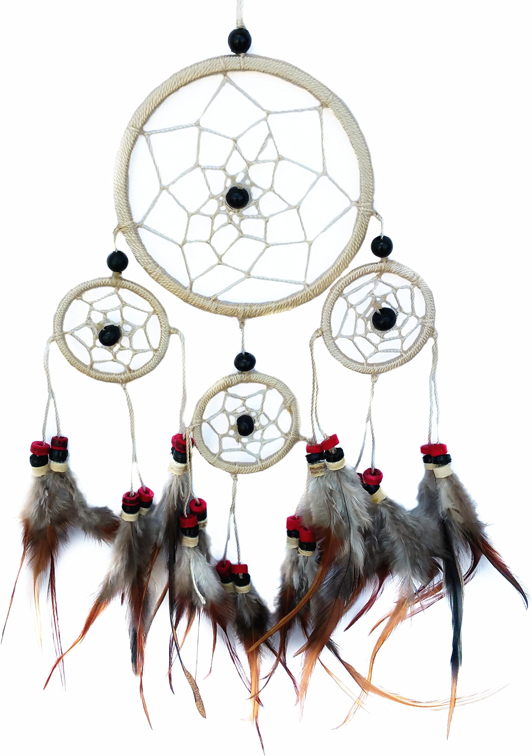 Betterdecor Beautiful Handmade Dream Catcher Hanging Ornament (with a Gift Bag)- Bright Multi Colors (Wbeige)