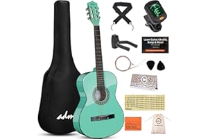 ADM Beginner Acoustic Classical Guitar 38 Inch Nylon Strings Wooden Guitar Bundle Kit for Kid Boy Girl Student Youth Guitarra
