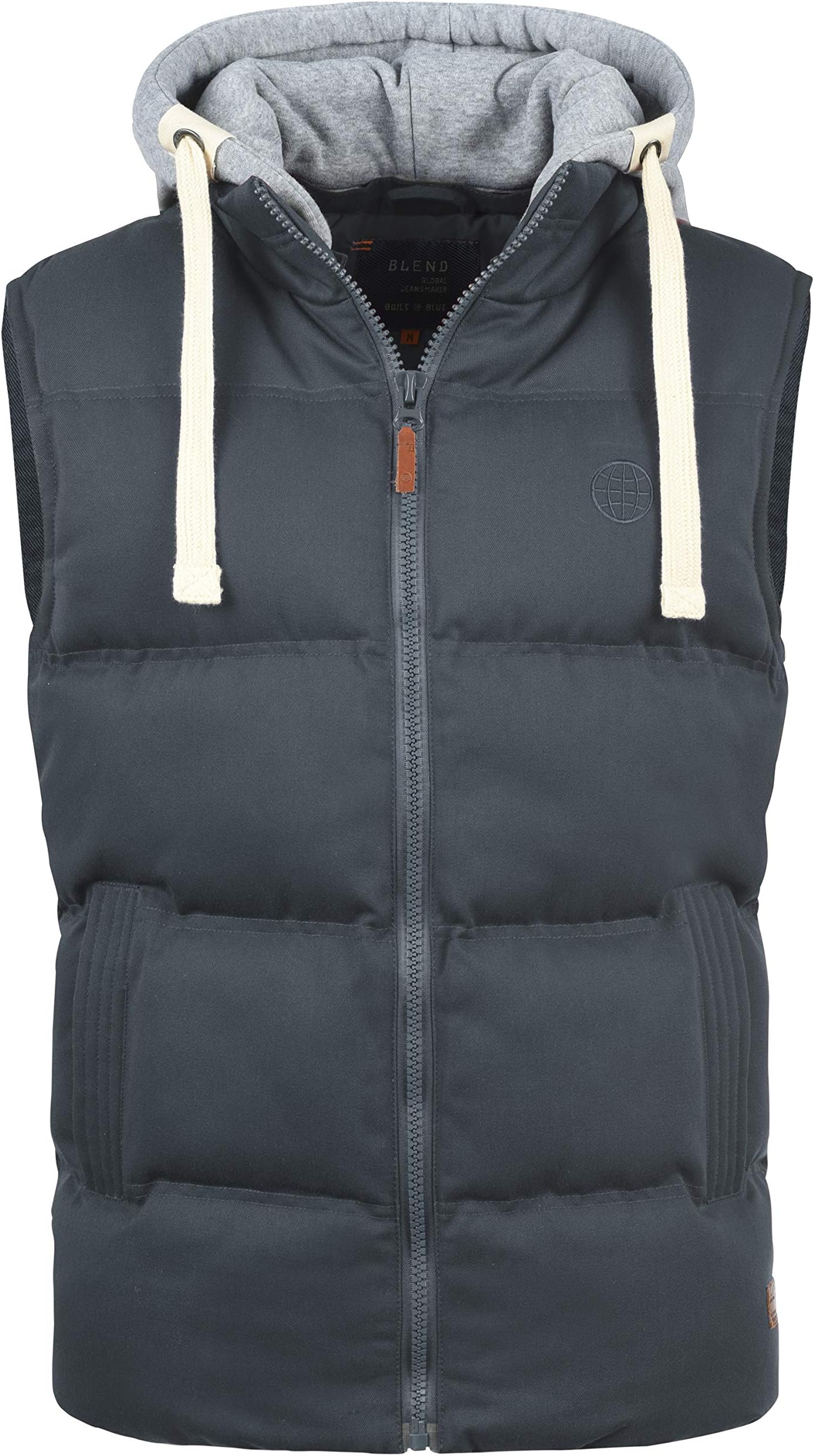 b BLENDJens Men's Quilted Gilet Vest Body Warmer with Hood