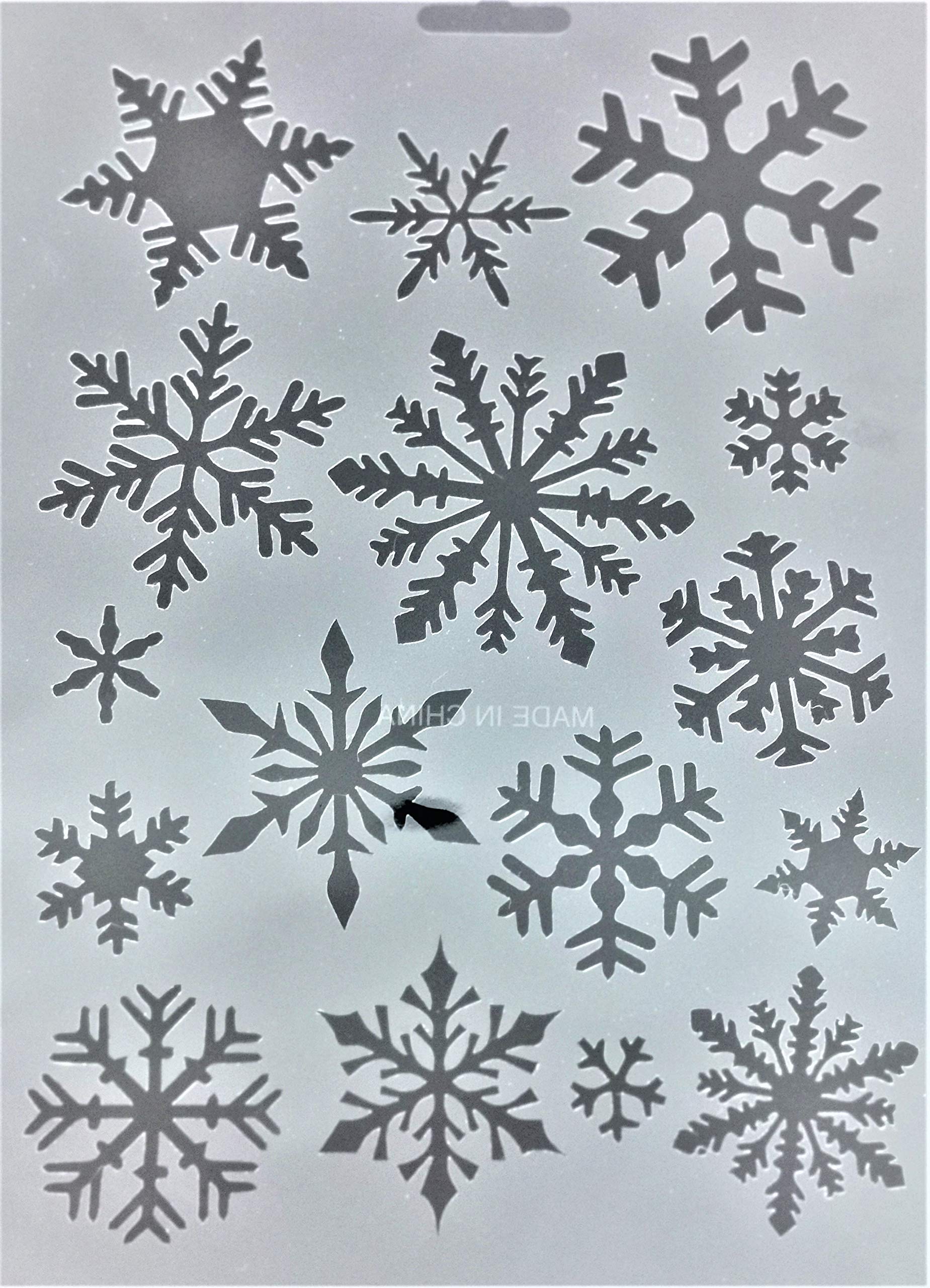 HONGBE Snow Flakes Wall Window Stencil Pattern Reusable Plastic Template no7