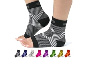 BLITZU Foot & Ankle Brace Socks - Plantar Fasciitis Relief Neuropathy Socks, Arch Support for Women & Men, Ankle Compression Sleeve for Heel Spurs, Tendonitis, Ankle Wrap for Sprained Ankle Black S-M