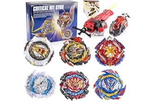 ROUSEWIT Bey Battling Tops Set, 6 Spinning Tops 2 Launchers Burst Toy Game, Combat Battling Game Gift for Age 6+ Boy