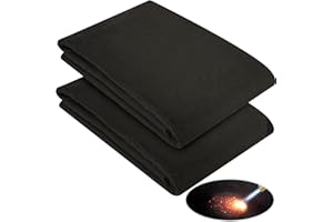 HASSLICKIT 2 Pack 12x28 Inch Fireproof Welding Blanket & Pad, 5mm Thick Carbon Felt Heat Resistant Fabric, 1800°F Flame Retardant Insulation Mat for Soldering, Welding, Brazing, and Plumbing