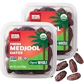 Natural Delights Organic Medjool Dates, Whole - 12 Oz Tub (Pack of 2)