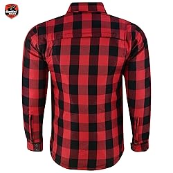 Daniel Smart Men Motorcycle Flannel Shirt Sporty