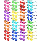 Sherr 48 Pairs Rimless Sunglasses Neon Party Supplies Colorful Glasses Plastic Sunglasses for Women Men Adults Party Favor