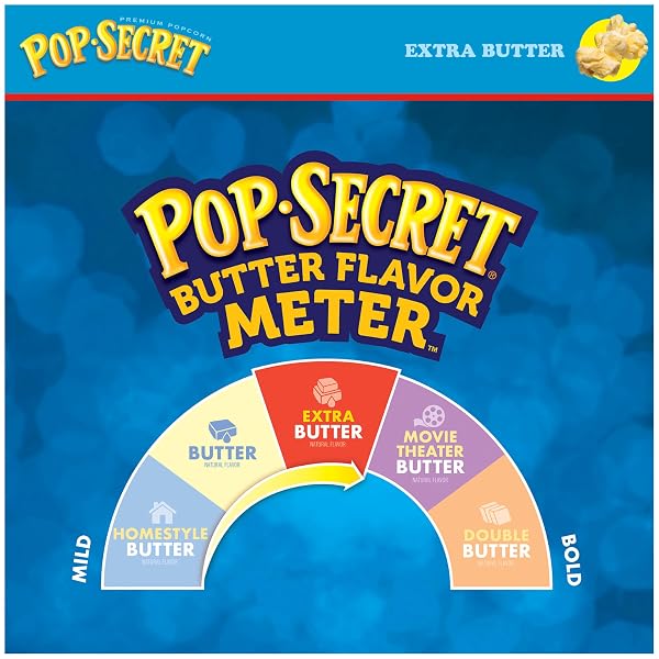 POP SECRET MICROWAVE POPCORN, EXTRA BUTTER FLAVOR, 3.2 OZ SHARING BAGS, 3 CT