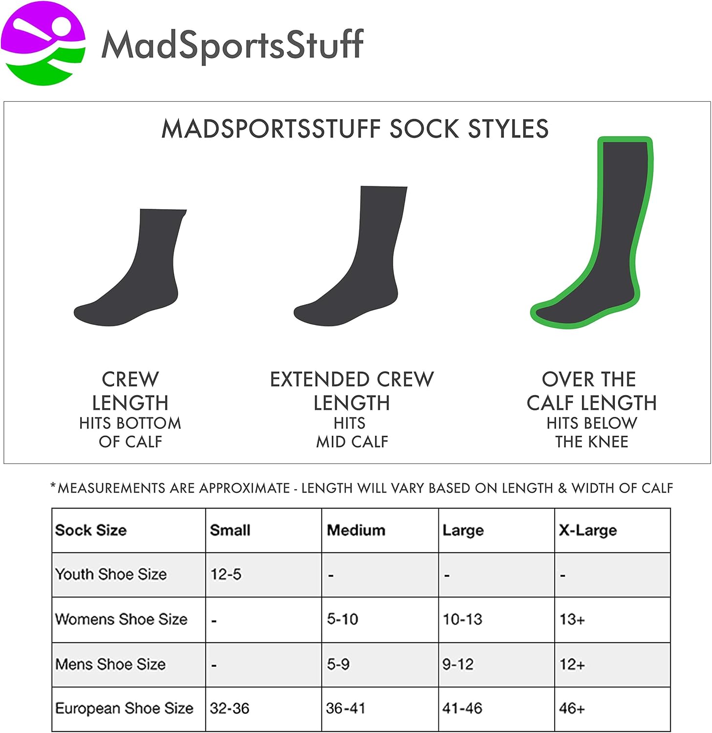 MadSportsStuff Bomber Soccer Socks Over The Calf Length (Multiple Colors) : Clothing