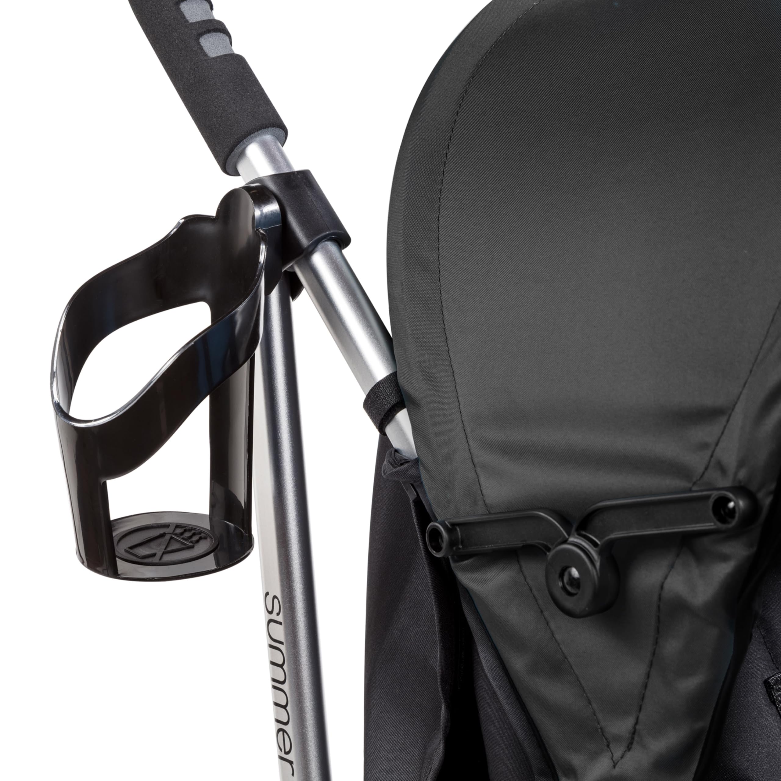 Bright Starts 3Dlite Convenience Stroller, Black - Lightweight Stroller, Large Seat Area, Mesh Siding, 4 Position Recline, Extra Large Storage Basket, Infant Stroller for Travel