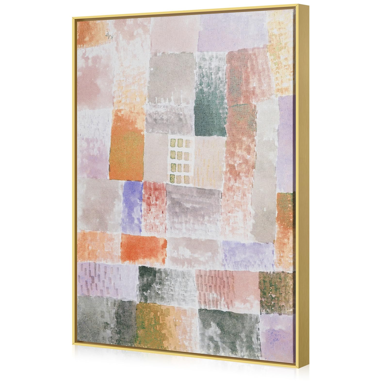 Photo 1 of **FRAME SIDING ONLY** Akfado Canvas Frame for 24x36 Oil Paintings, 0.86" Deep DIY Metal Floater Frames for Vintage Wall Art Prints, Minimalist Wall Decor for Bedroom Hallway Entryway, No Glass & Back (Gold)