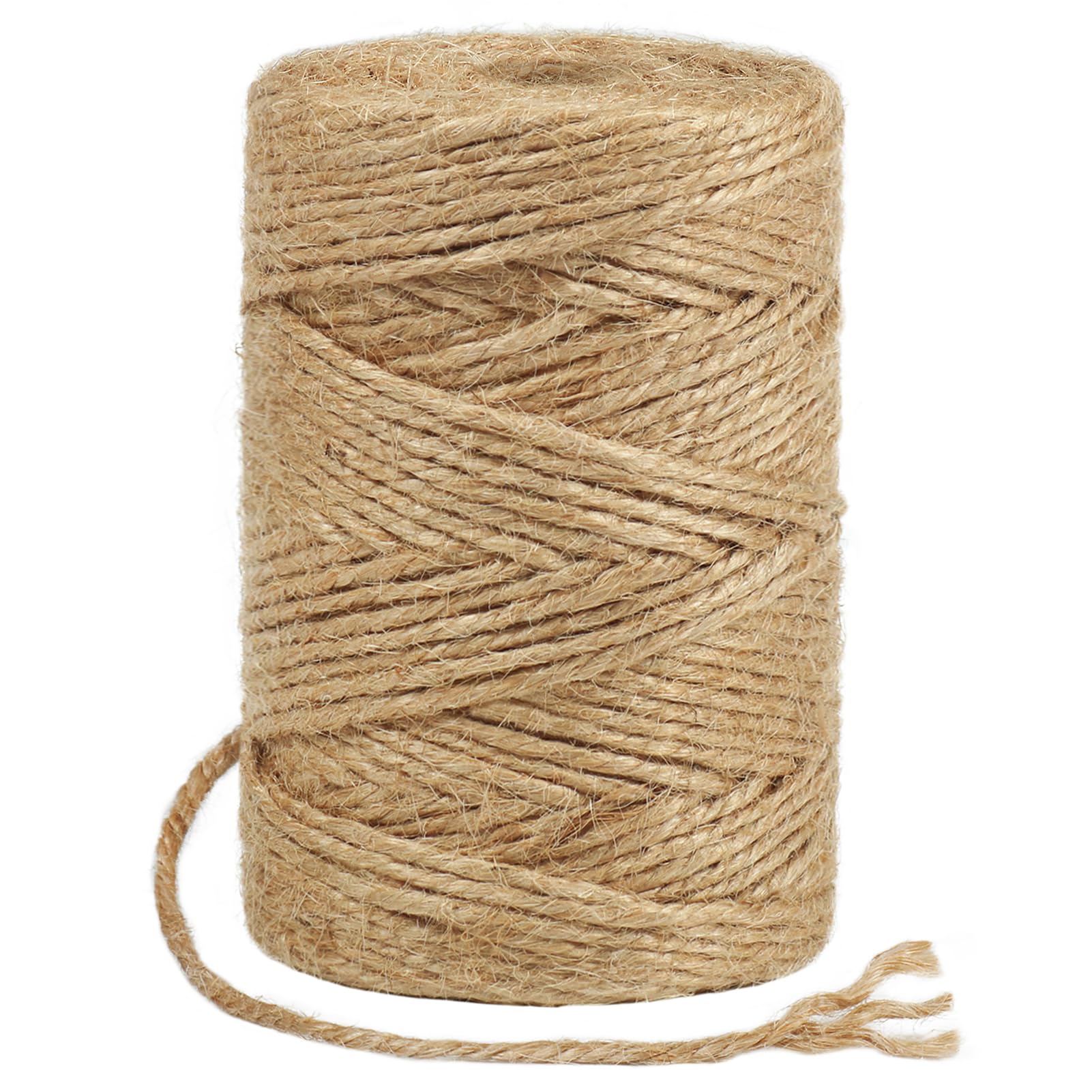 tenn well 100M Jute Twine String, 3 Ply 3mm Thick Garden Twine String for DIY Crafts, Gift Wrapping, Bundling Packing and Gardening (Brown)