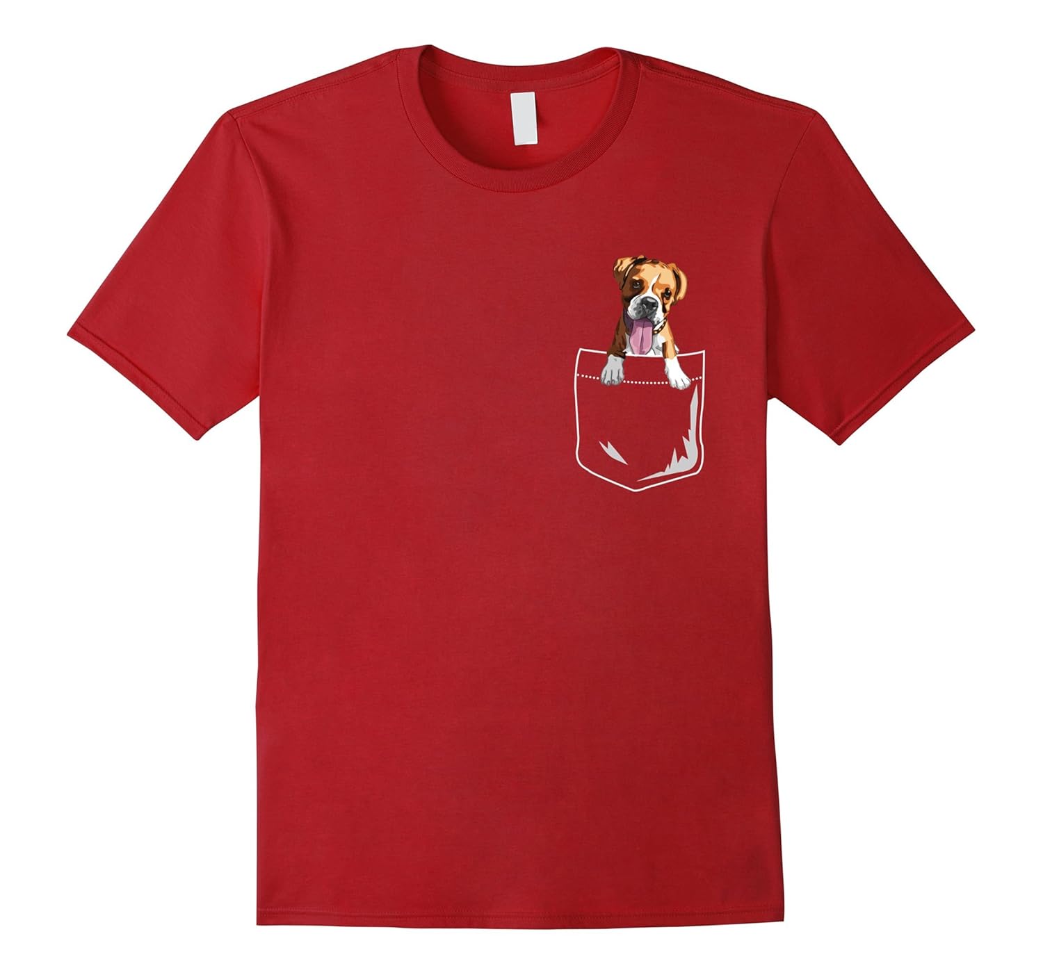 Boxer Shirt Funny Boxer Pocket Shirt cute Boxer Dog T-Shirt-Rose