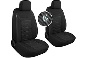 AOKAOK Breathable Car Seat Covers 2 Front Set, 3D Air-Mesh Seat Covers for Cars, Airbag Compatible Car Interior Covers Universal for Most Cars Sedan Truck SUV(Black)