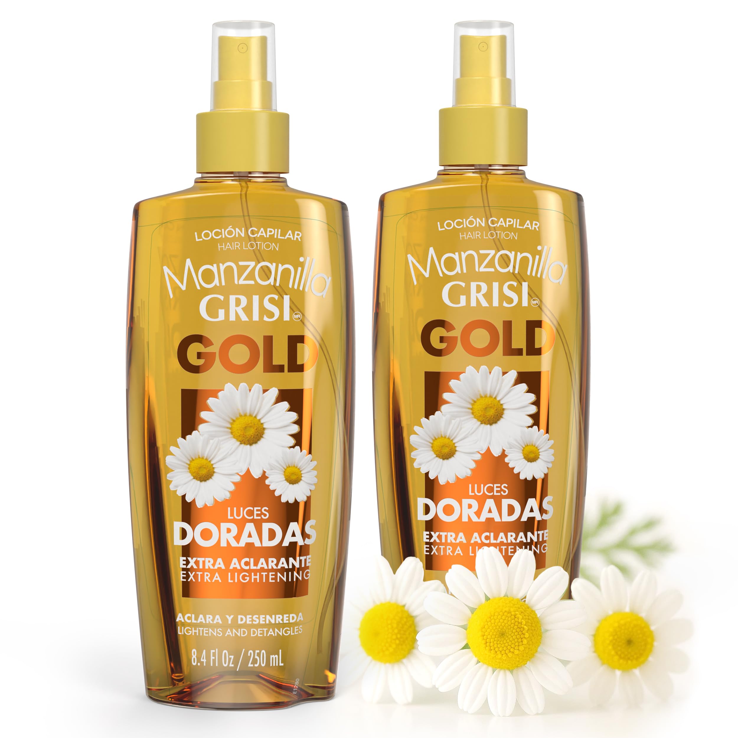 Photo 1 of ***One used and one new***Grisi Manzanilla Hair Lotion Gold – Chamomile Hair Lightening Spray | Enhances Golden Highlights Naturally with Daily Use | Leave-In Detangler Spray for Soft, Shiny Hair | 8.4 Fl Oz, 2-Pack