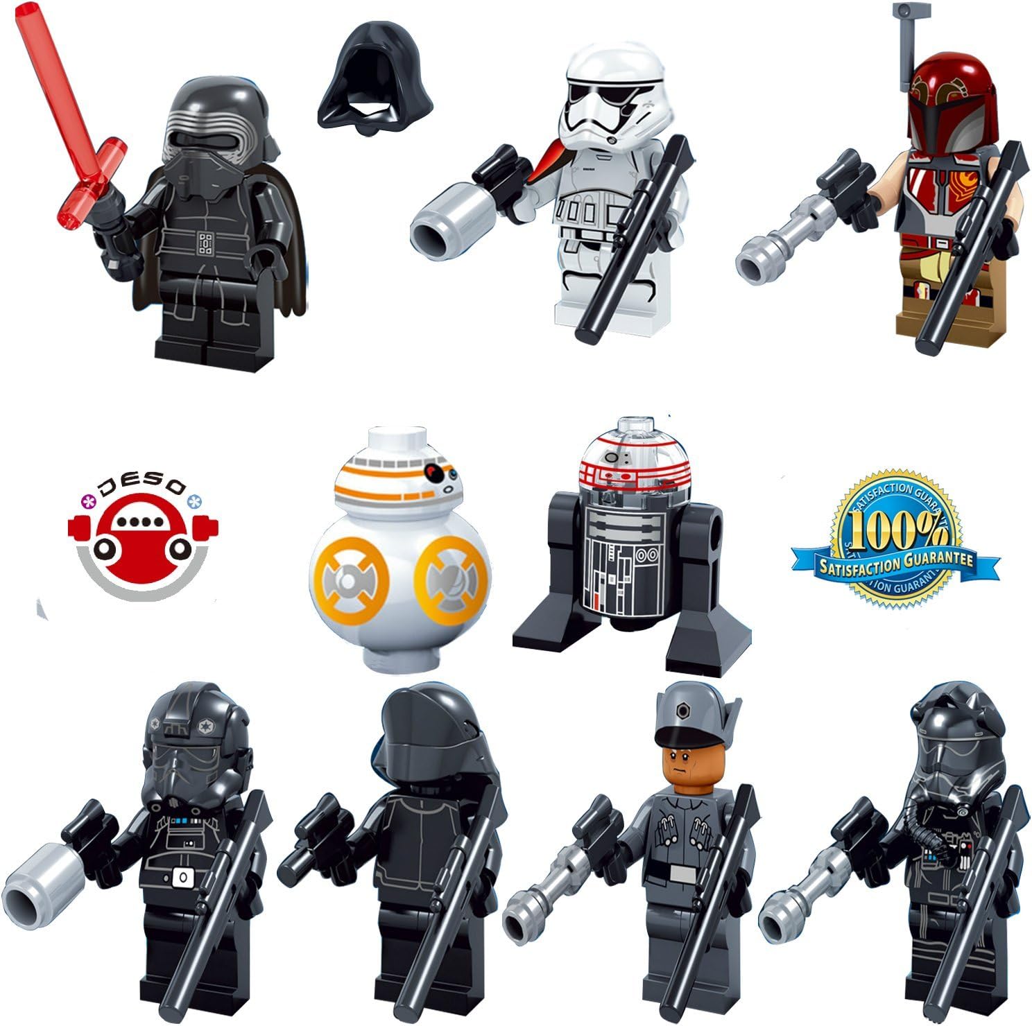 10 Pcs Lego-Compatible Figures Action figures with Weapons come with deso orginal box