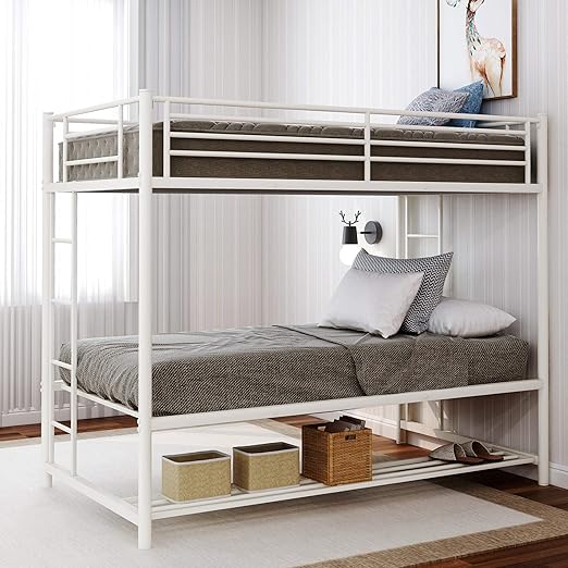 metal bunk bed with storage