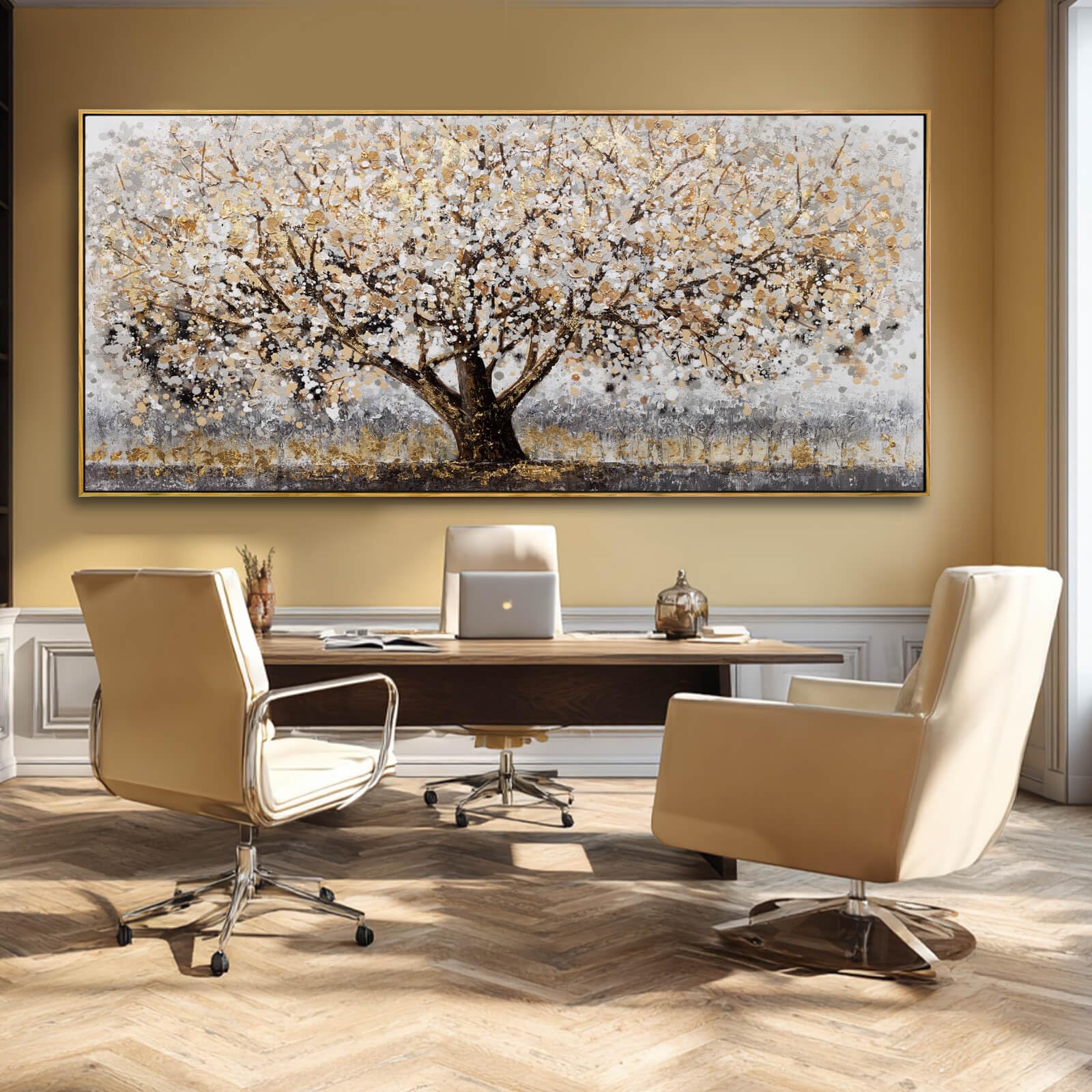 Photo 1 of **MINOR DAMAGE***Tree Framed Wall Art Floral Wall Decor Vintage Art Pictures 32"x70" Wall Prints for Living Room Artwork for Dining Room