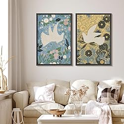 MUDECOR Framed Canvas Print Wall Art Set White