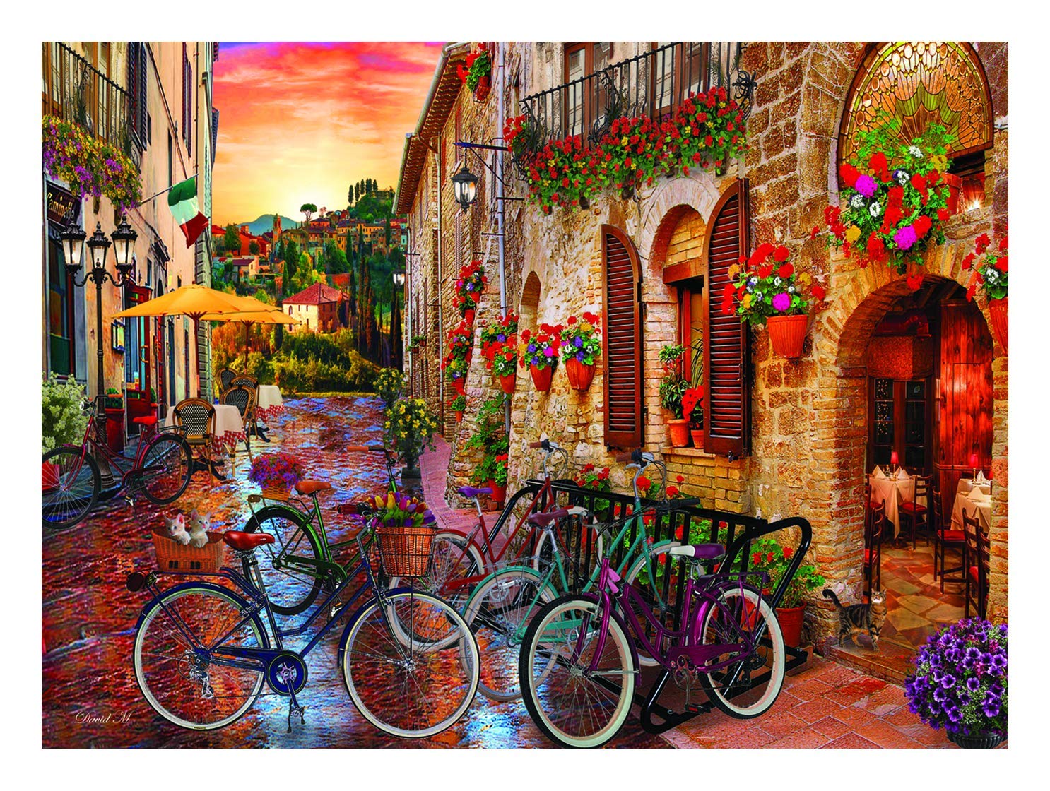 Anatolian Jigsaws 1000 pieces for adults - 1000 piece jigsaw puzzles for adults BIKING IN TUSCANY is ideal as a gift for the whole family and the jigsaw puzzle is made of Esca Board