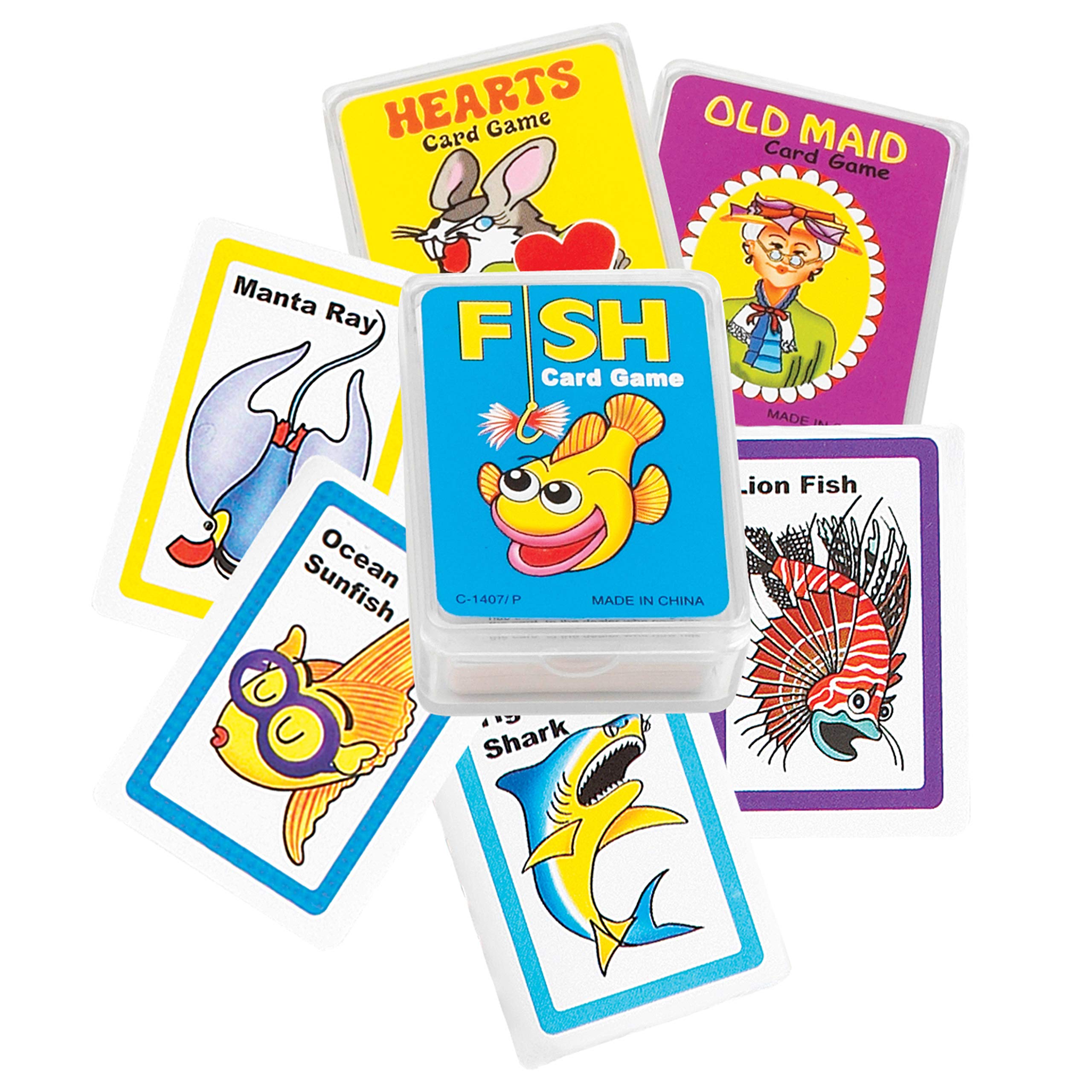 Photo 1 of Giggle Time Mini Card Set 12 Pieces - Go Fish, Hearts, and Old Maid, Card Games, Kids Toys, Family Games, Party Favors, Piñata Stuffer, Carnival Prize, Back to School Supplies - 2 inches Per Set