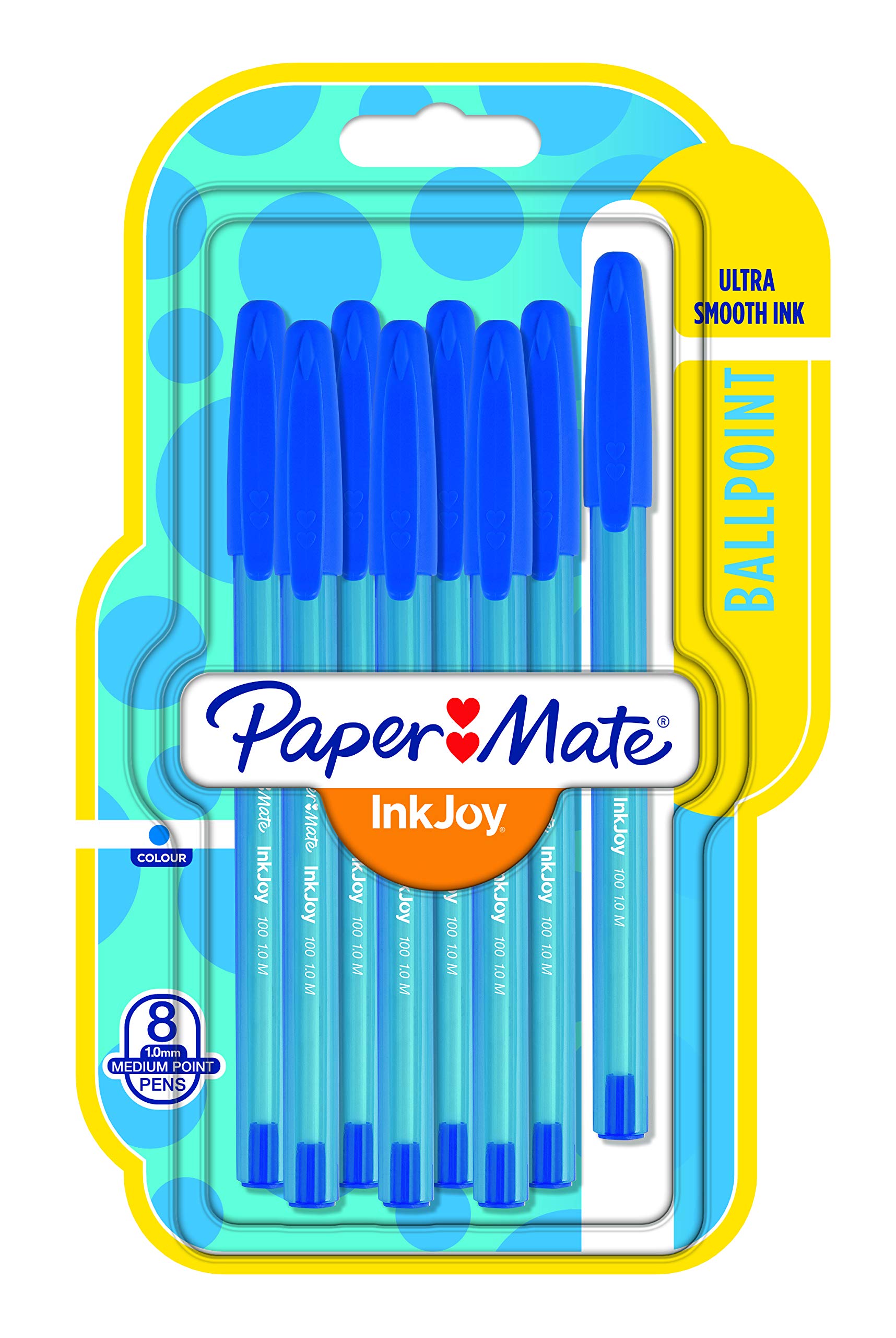 Premier Stationery Papermate Inkjoy Ballpoint Pens. Blue. Pack of 8.