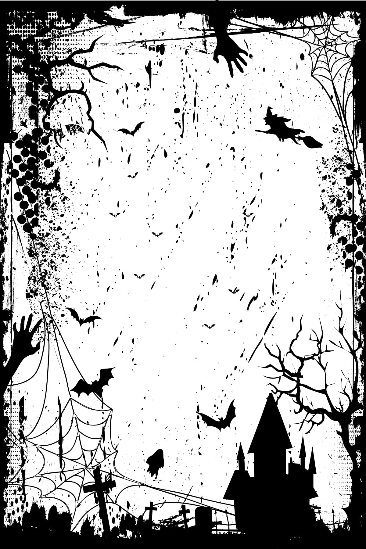 Creative Expressions Pre-Cut Rubber Stamp-Ghostly Manor, Grey, 4 x 6 in