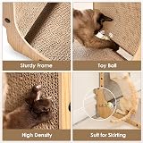 EHEYCIGA L Shape Vertical Cat Scratcher 48cm High Cardboard Scratching Board view 5