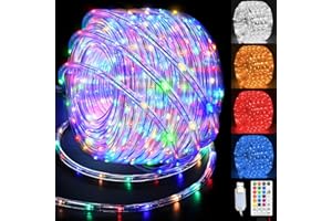 GLPE LED Rope Lights Indoor with USB Powered, 66ft 200 LED String Lights Outdoor Waterproof, Tube Lights with 16 Color Changing,Rope Lights for Outside Christmas, Garden, Party,Camping