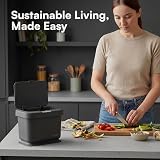 Tydi 4.5L Food Waste Bin with Press-Button Lid Dark Grey view 8